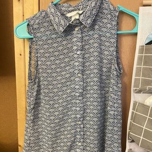 Sheer collared tank top